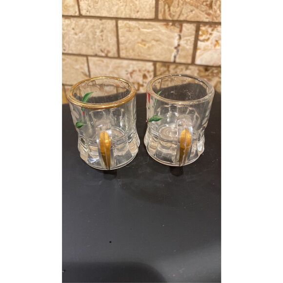 Federal Vintage Glass Mini Beer Mugs Handpainted - Picture 7 of 10